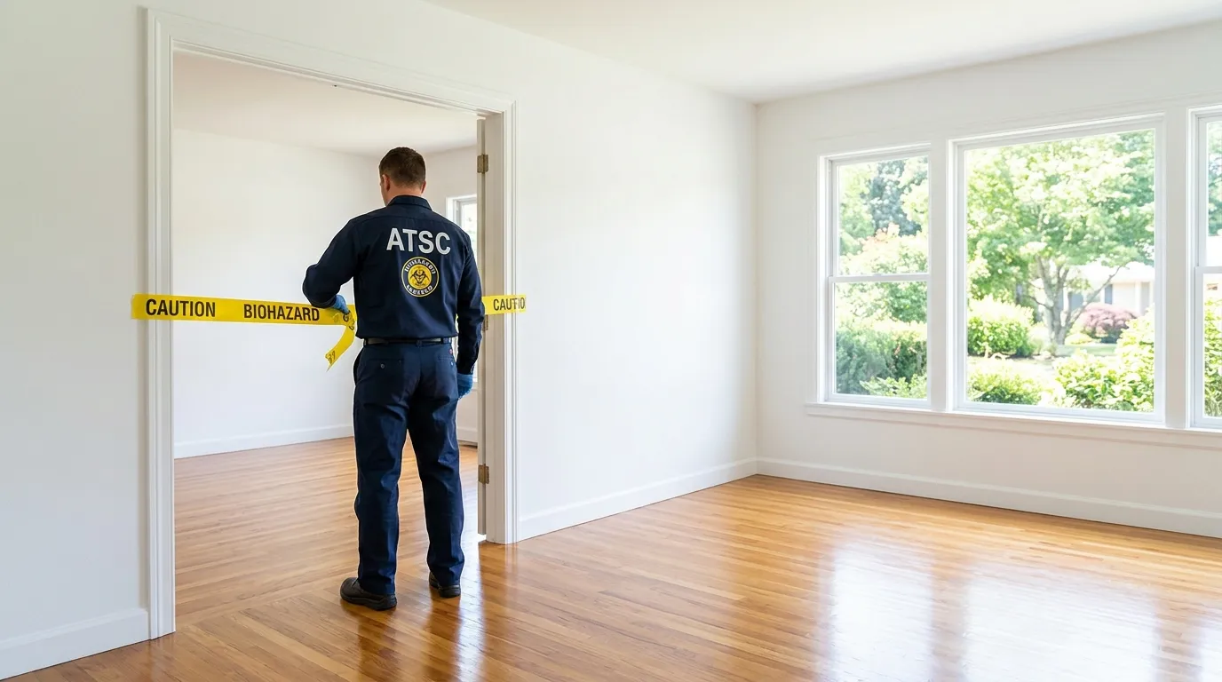 Certified biohazard cleanup crew performing Decomposition Cleanup in Lake Grove